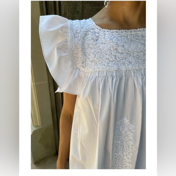 Mi Golondrina Soledad Blanca Nieve Vestida White Flutter Ruffle Sleeve Dress - Picture 3 of 12